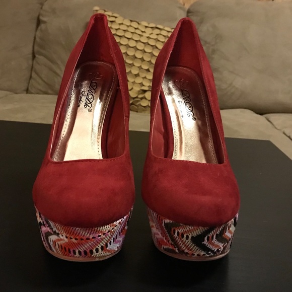 NWT RED PUMPS HEELS PLATFORMS 8.5 - Picture 3 of 5